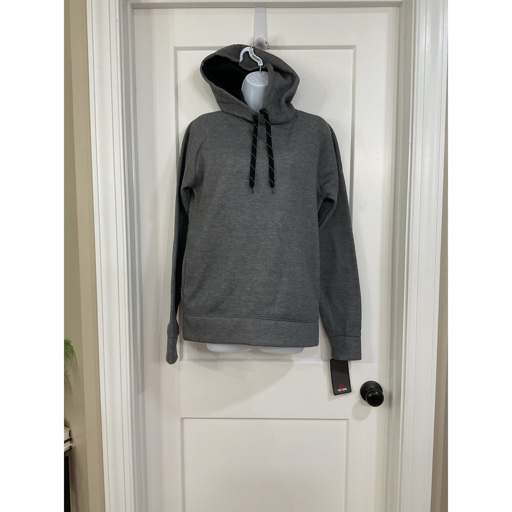 TEC ONE Mens Comfort Hoodie Gray‎ Size S Long Sleeve Hooded Sweatshirt